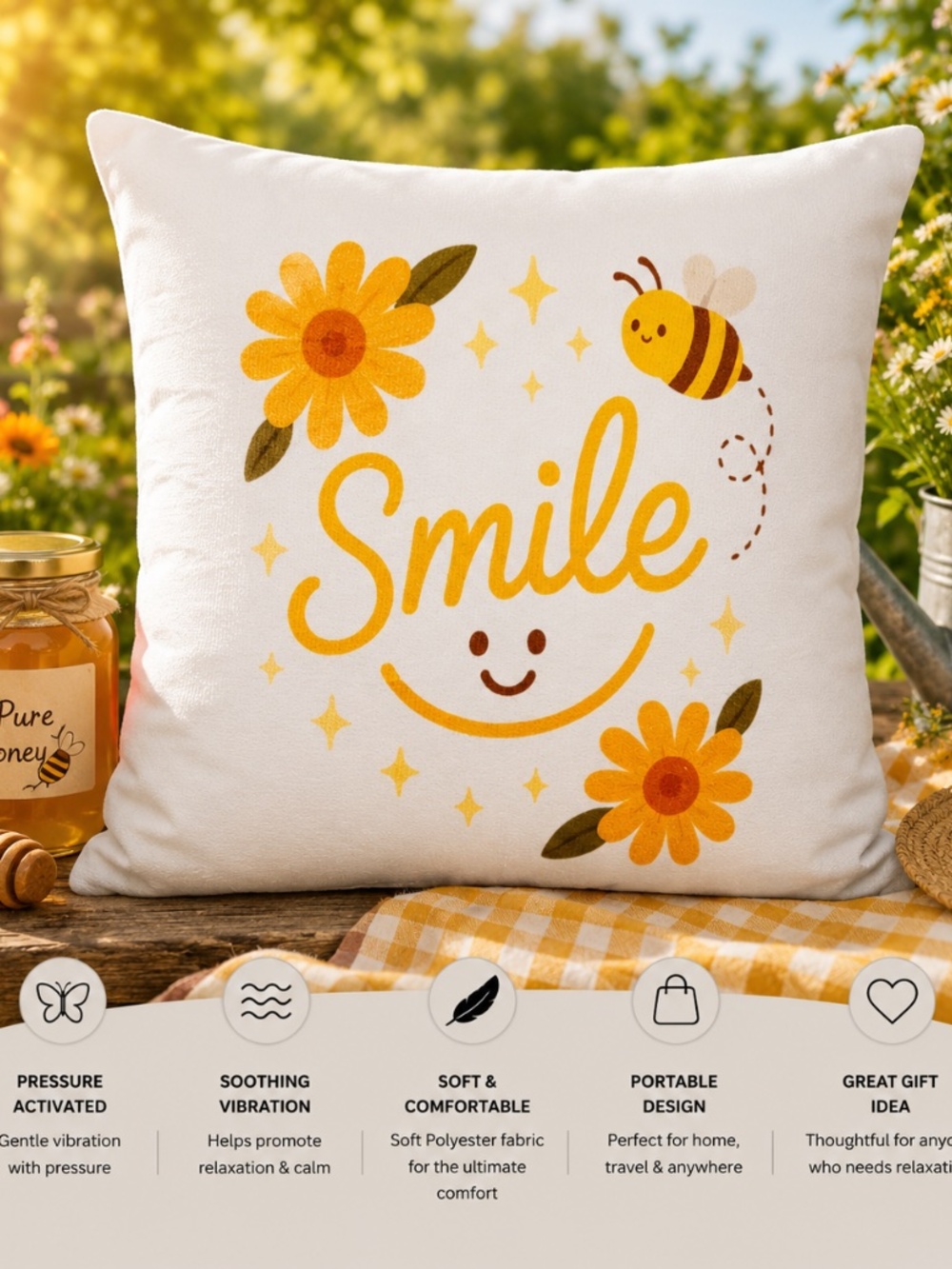 Smile Pressure Activated Massage Pillow